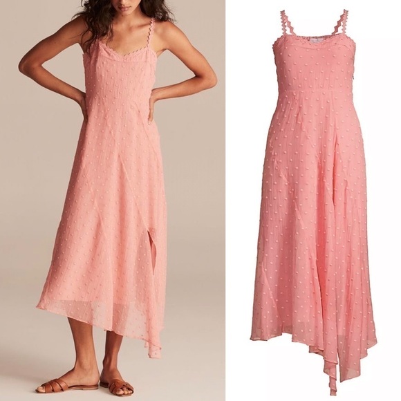 REBECCA TAYLOR Dot Embroidered Crinkle Chiffon Maxi Sundress - Picture 1 of 15